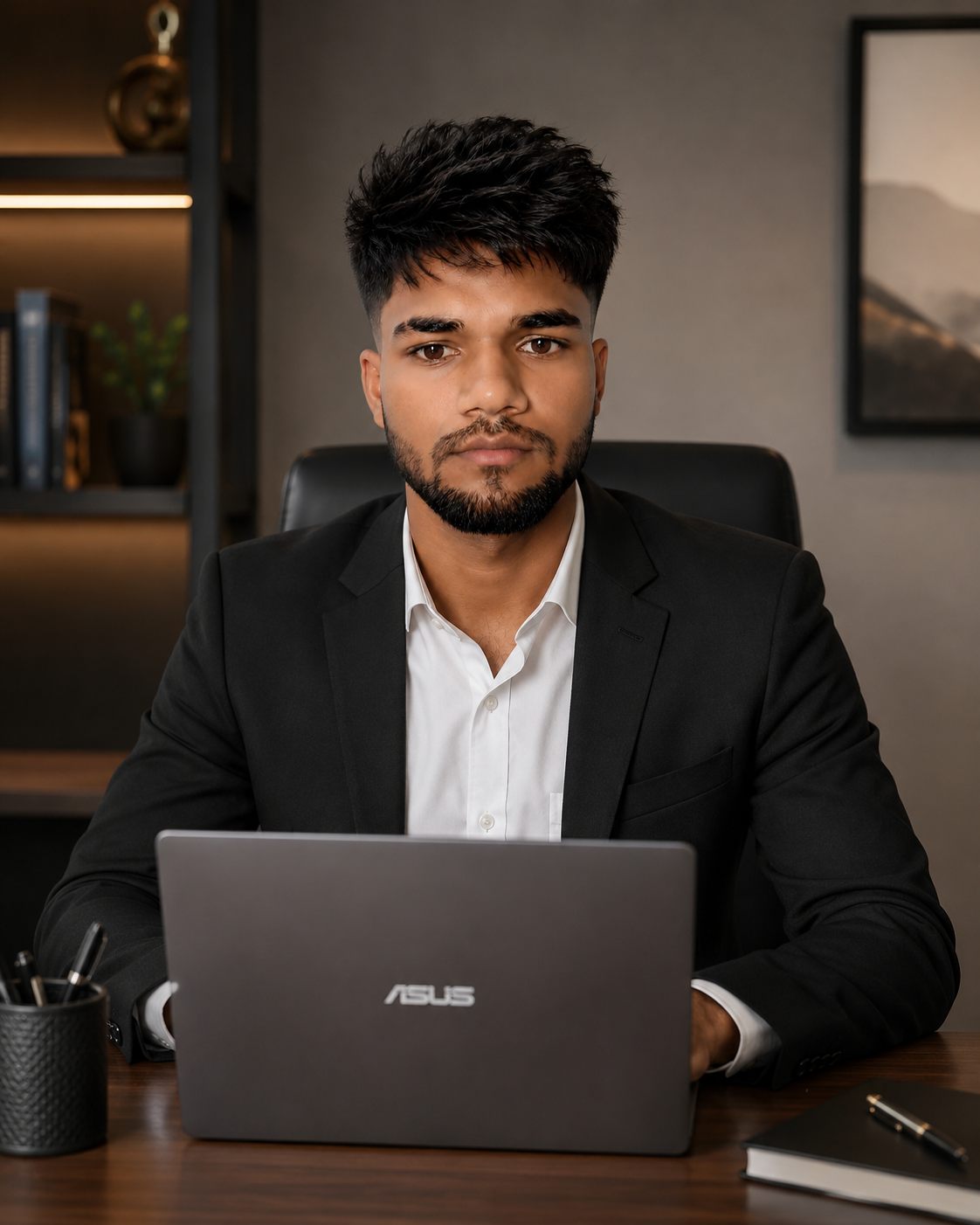 Jay founder portrait in premium office setup